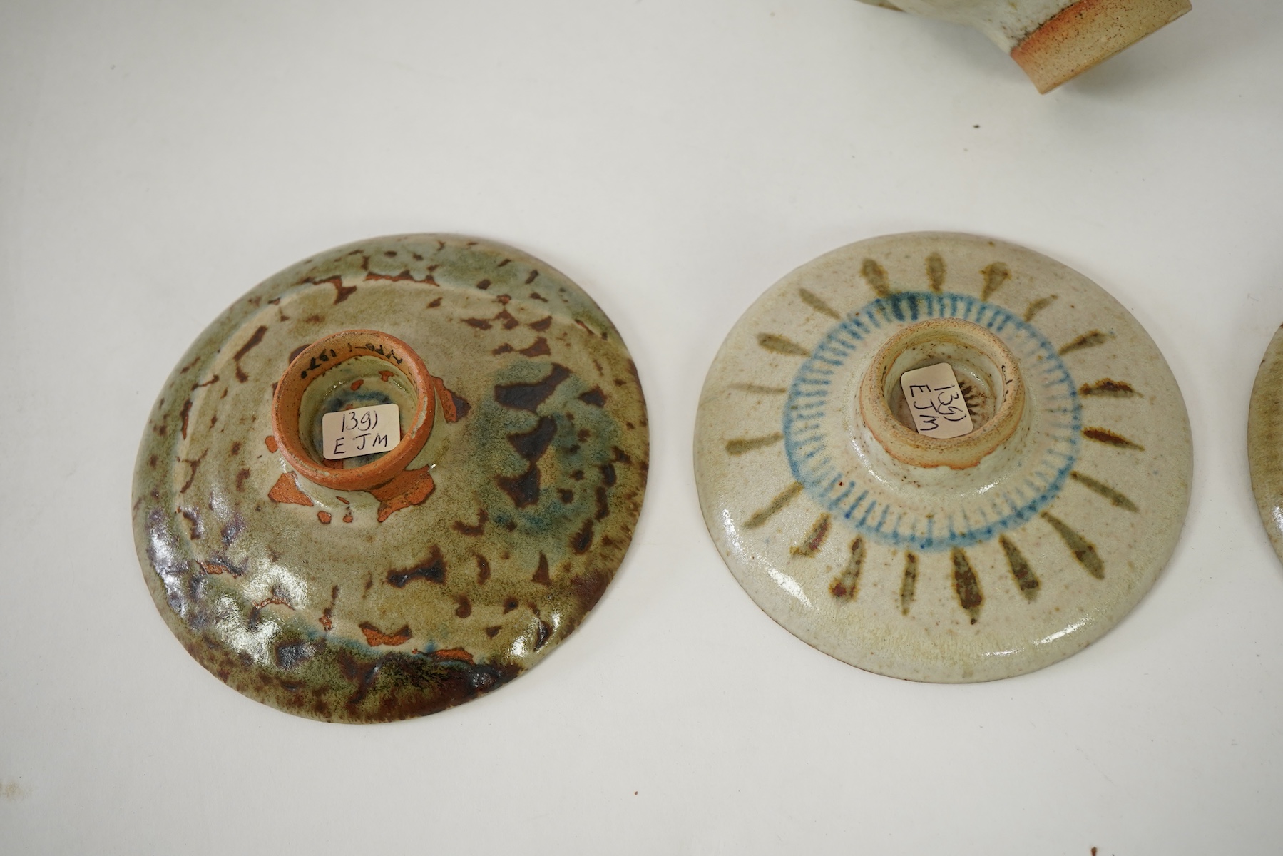 Eric James Mellon (1925-2014): A small group of elm ash glazed studio pottery